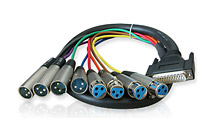 ALVA - Digital Breakout Cables - D-Sub25 Tascam male to 4 x XLR male 4x XLR female - 5 meter length